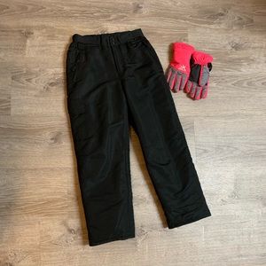 Girls Snow Pants/Ski Gloves